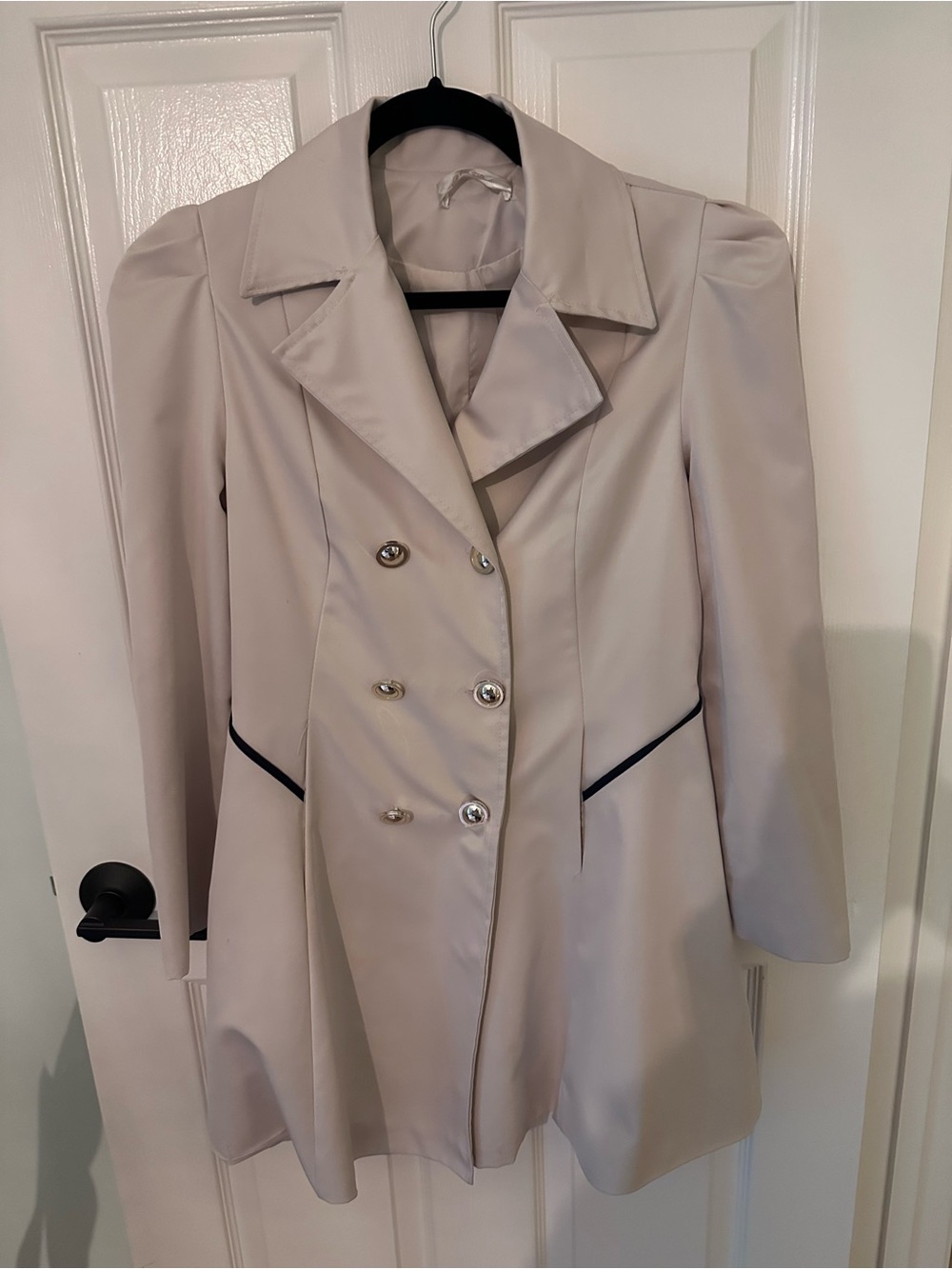 Women's Double-Breasted Cream Trench Coat